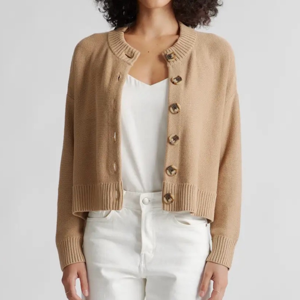 Quince Cotton Cropped Cardigan
